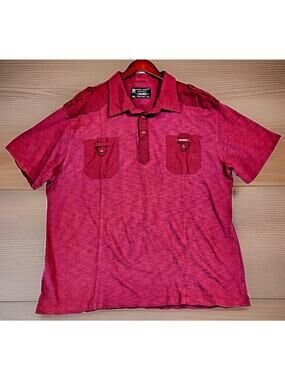 Marc Ecko Cut & Sew Deadly Threads Men's Shirt Short Sleeve Burgundy Size 2XL